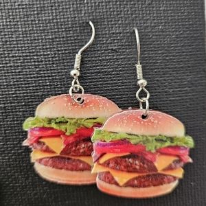 Cheeseburger  Earrings    New Without Tags